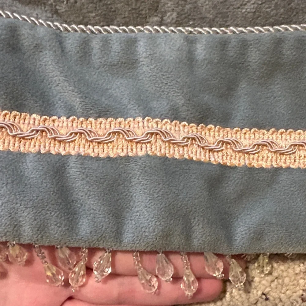 Green Decorative Towel with Gold Trim